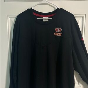 Nike Men's Black Long Sleeve Tee with Red Logo